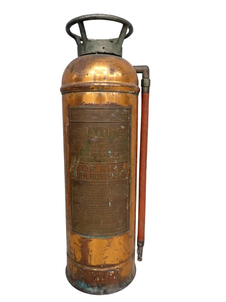 Vintage Copper Dayton Soda Acid Fire Extinguisher - The Fyr-Fyter Company. Roughly 24" Tall: Vintage Copper Dayton Soda Acid Fire Extinguisher - The Fyr-Fyter Company. Roughly 24" Tall All pictures are considered part of the description and should be examined carefully by bidders. Live Au