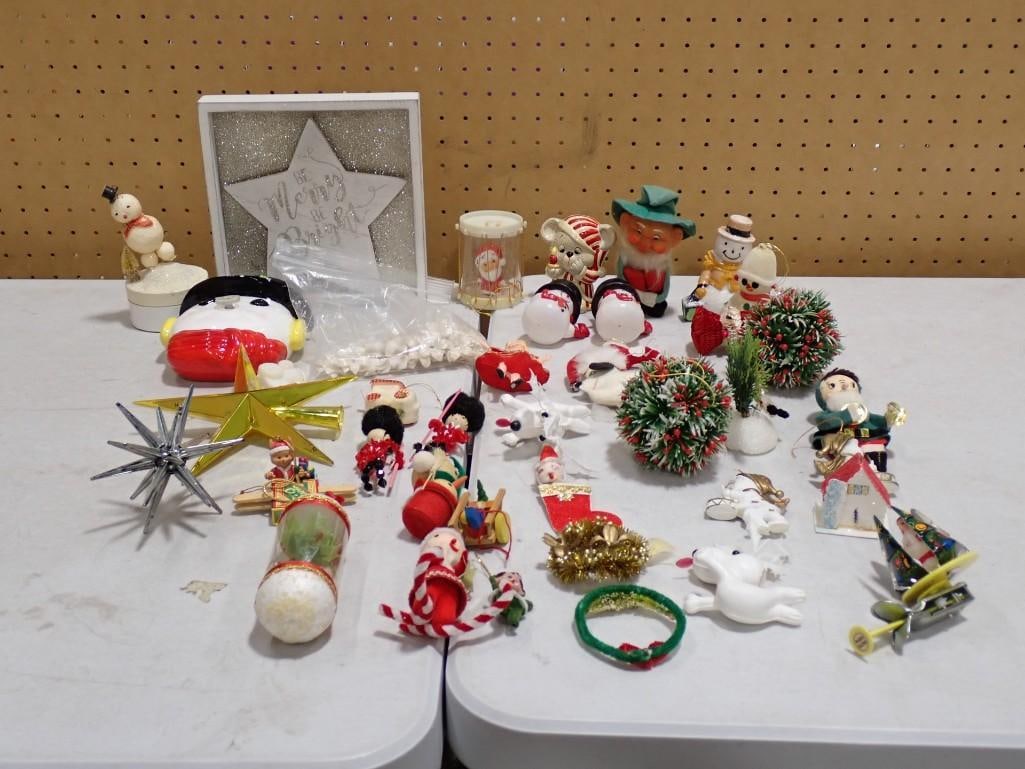 Christmas / Winter Decor Lot including Ornaments, Wall Hangings, Figures, etc. (1 of 7)
