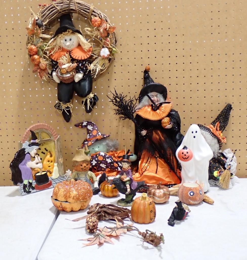 Halloween / Autumn Decor Lot including Witches, Wall Hangings, Figures, Ghosts, Pumpkins, etc. (1 of 6)