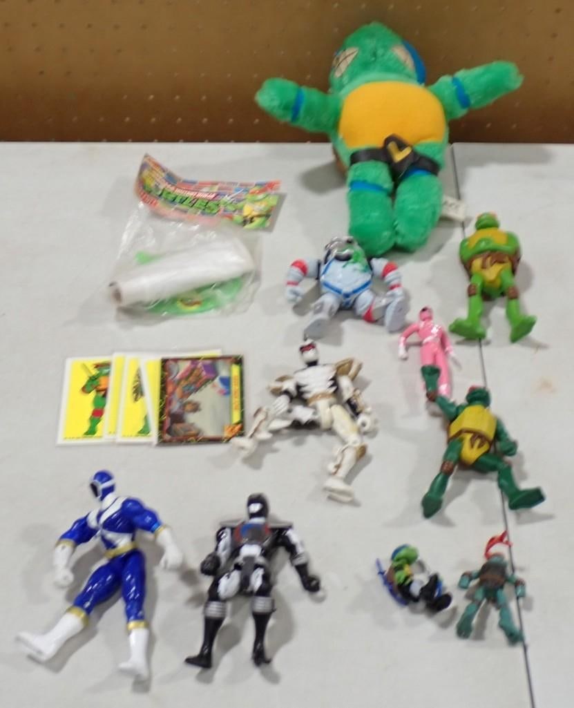 Toy Lot including Teenage Mutant Ninja Turtles, Power Rangers, Action Figures, Cards, Plush, etc. (1 of 5)