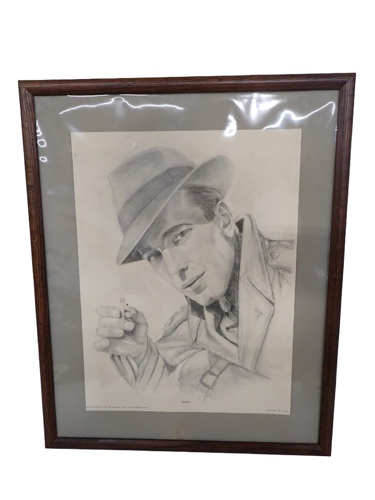 Humphrey Bogart Print Framed 21"x17" (1 of 7)