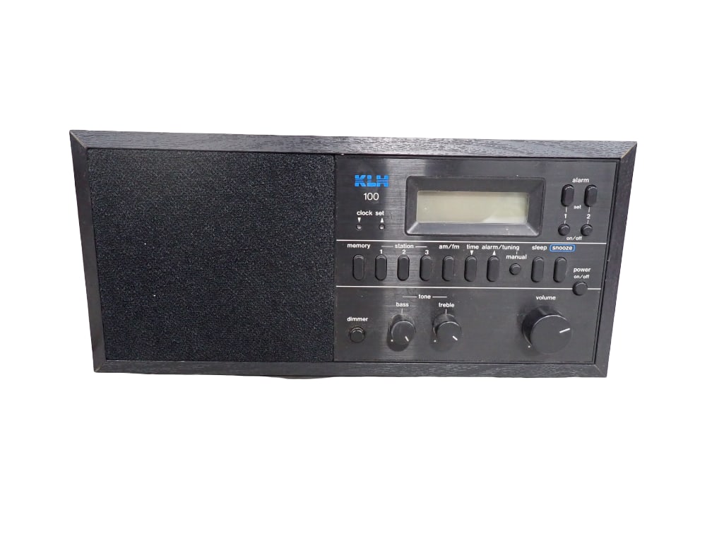 KLH 100 Clock Radio: KLH 100 Clock Radio Condition: untested All pictures are considered part of the description and should be examined carefully by bidders. Live Auctioneers is now offering Live Shipping thro