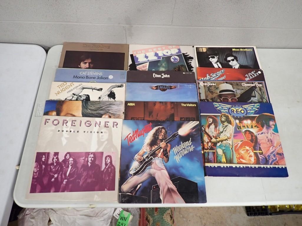 Lot of Vinyl Records 33 RPM LPs incl ABBA, ZZ Top, Foreigner, Blues Brothers, Cat Stevens, Ted Nugen (1 of 11)