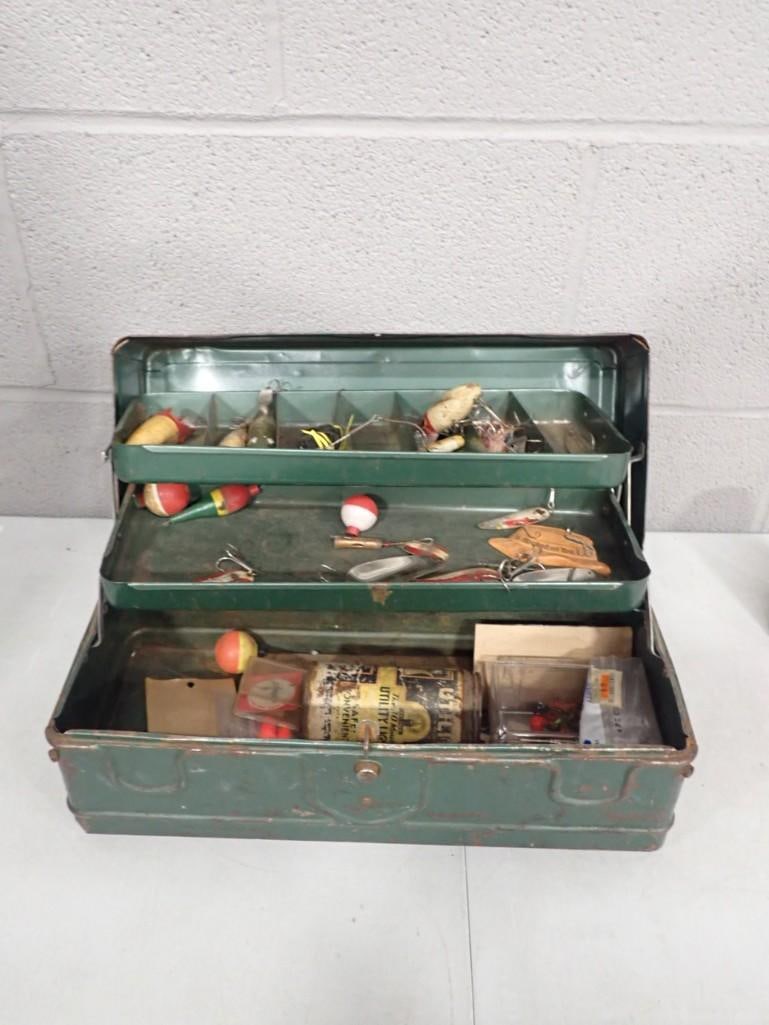 Fishing Lot including Tacklebox Full of assorted Tackle, Lures, Bobbers, Hooks, etc (1 of 8)