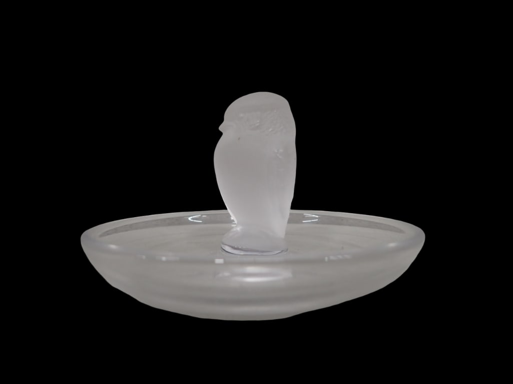 Lalique Frosted Glass Owl / Bird Ring Dish Holder (1 of 6)