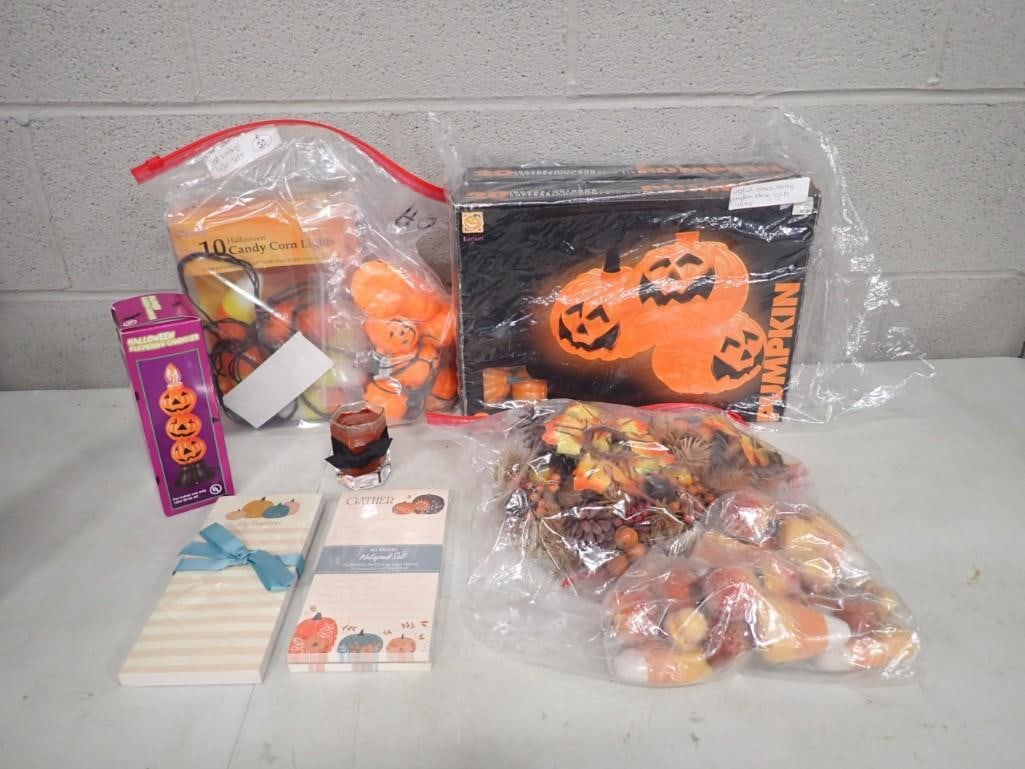 Halloween Lot including Pumpkin Lights, Candy Corn Lights, Stationary, Decor, Candle, Flickering Pum (1 of 12)