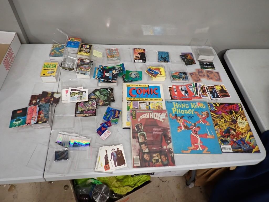 Trading Card and Comic Lot including Vintage, Hong Kong Phooey, Bat Man, The Mask, Akira, The Tick, (1 of 16)