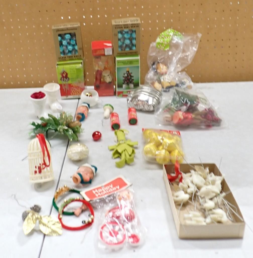 Christmas / Winter Decor including Glass Tree Balls, Wind chimes, Winking Merry-Lite Tree, Ornaments (1 of 6)