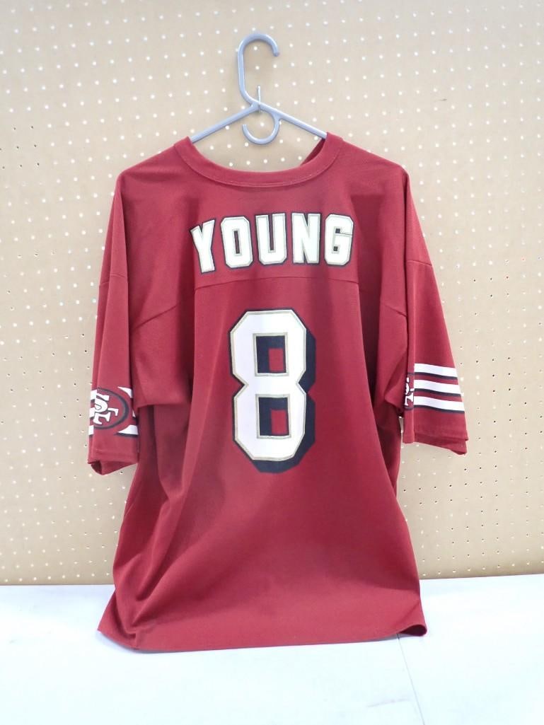 Steve Young San Francisco 49ers Football Jersey Size XL: Steve Young San Francisco 49ers Football Jersey Size XL All pictures are considered part of the description and should be examined carefully by bidders. Live Auctioneers is now offering Live Shipping 