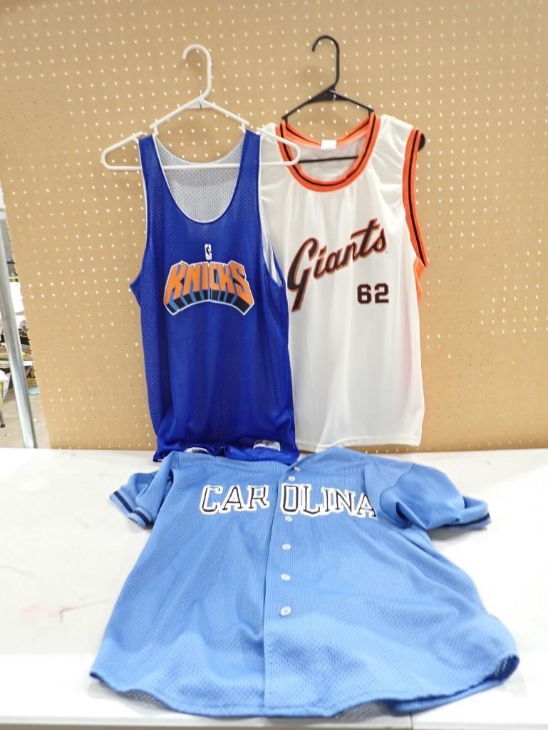 Sports Jersey Lot including New York Knicks M, San Francisco Giants XL, North Carolina Tar Heels: Sports Jersey Lot including New York Knicks M, San Francisco Giants XL, North Carolina Tar Heels All pictures are considered part of the description and should be examined carefully by bidders. L