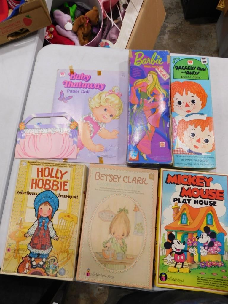Colorforms and Paper Dolls incl Mickey Mouse Play House Colorforms, Barbie Magic Paper Doll, (1 of 4)