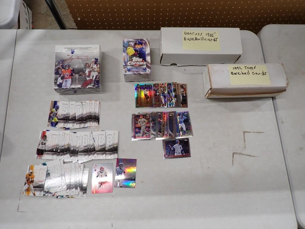 Large Lot of assorted Sports Cards including Topps Chrome, Donruss 1986 Baseball, Topps 1992, (1 of 15)