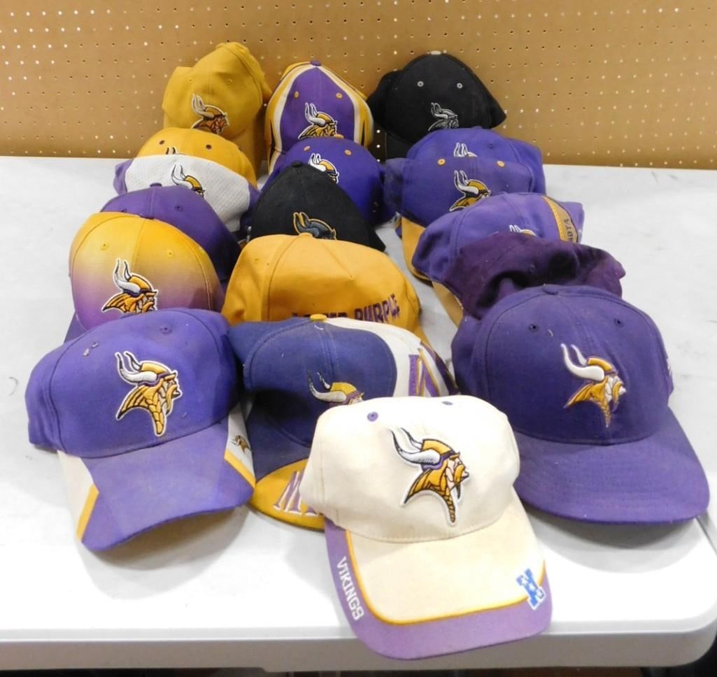 Lot of Minnesota Vikings Trucker or Baseball Style Hats: Lot of Minnesota Vikings Trucker or Baseball Style Hats All pictures are considered part of the description and should be examined carefully by bidders. Live Auctioneers is now offering Live Shipping 