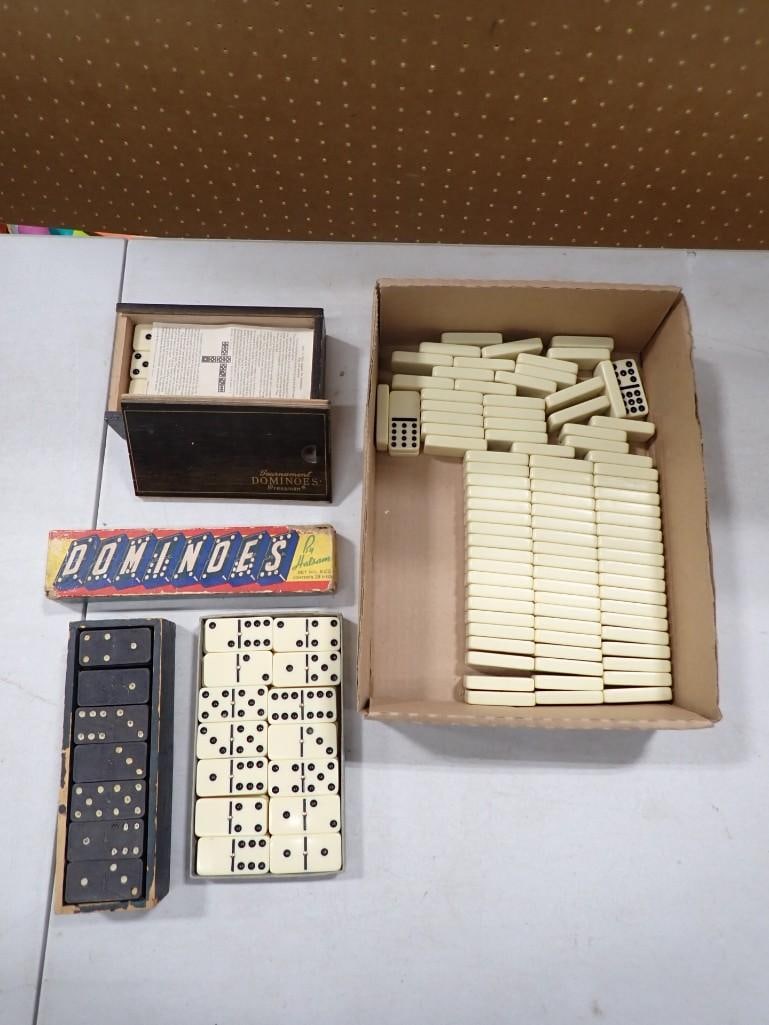 Lot of assorted Vintage Dominoes including Double 6, Double 12, etc. (1 of 5)