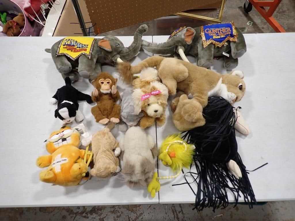 Plush Lot including Elephants, Garfield, Fur Real Friends, Monkey, etc.: Plush Lot including Elephants, Garfield, Fur Real Friends, Monkey, etc. All pictures are considered part of the description and should be examined carefully by bidders. Live Auctioneers is now offerin