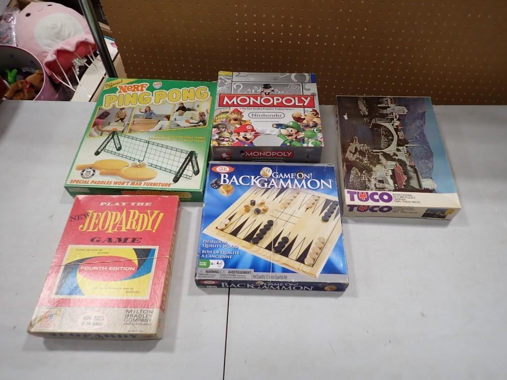 Games and a Puzzle incl Nerf Ping Pong, Monopoly Nintendo Collector's Edition, Ideal Game On Backgam (1 of 8)