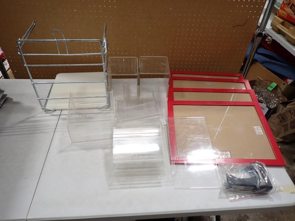 Lot of Display Items incl Acrylic, Metal, and Frames, etc: Lot of Display Items incl Acrylic, Metal, and Frames, etc All pictures are considered part of the description and should be examined carefully by bidders. Live Auctioneers is now offering Live Shipp