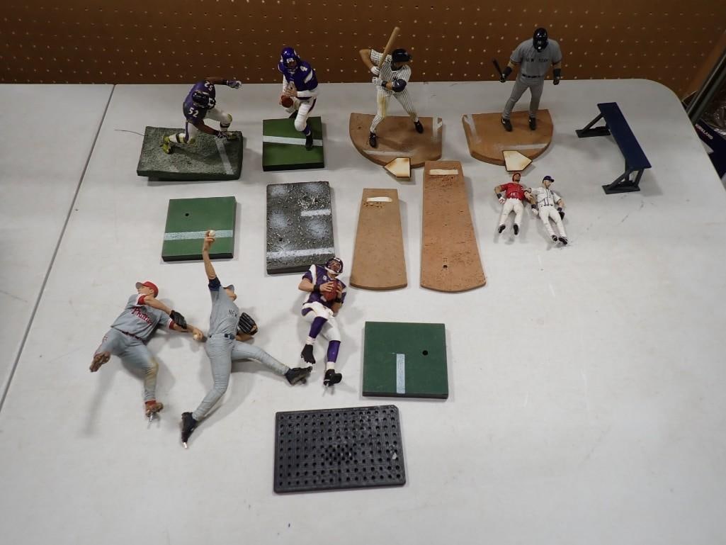 Lot of assorted Sports Figures Lot including Baseball and Football, some with stands (1 of 9)
