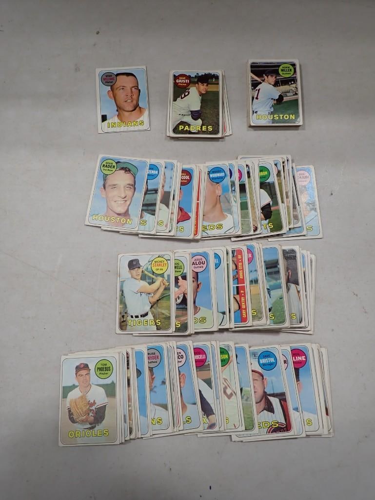 Lot of Almost 200 Topps 1969 Baseball Cards - No Duplicates (1 of 8)