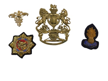 Group of Canadian Royal Military Items; one metal Royal Canadian Artillery officer cap/collar badge,