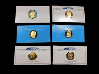 Franklin Mint White House Historical Association Gilt Sterling Silver Presidential Medals