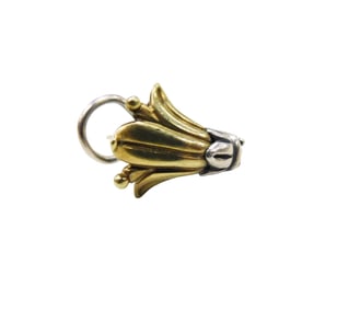 Lagos 18k Yellow Gold and Sterling Silver Arcadian Earring Stamped "Caviar 750 925" on the interior