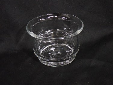 William Yeoward clear crystal footed bowl. Signed on the underside along with dog trademark 3" x 4