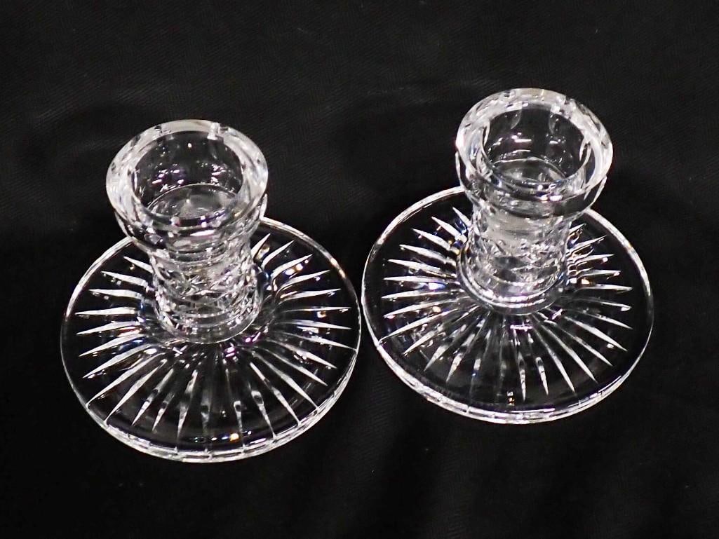 A pair of Waterford crystal single light candlesticks  3 3/4" x 4 1/4" (1 of 5)