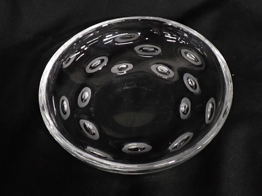 Ingeborg Lundin (Swedish, 1921 - 1992), Orrefors glass bubble dish.  Etched to the underside "Orrefo (1 of 8)