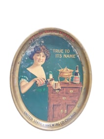 Pre Prohibition New Life Tonic United States Brewing Co Chicago Advertising Tray