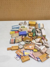 Large Lot of Antique Medicine Bottles, Boxes, Tins, etc. Including Headache Powder, Tablets, Prunoid