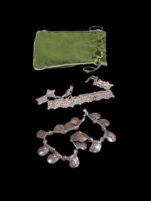 Two Vintage Taxco Mexican Sterling Silver Necklaces