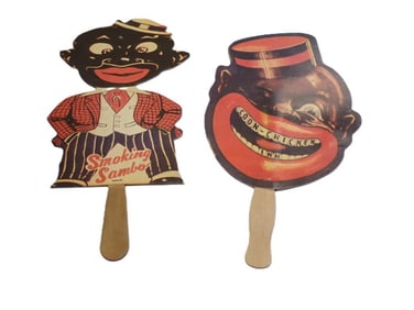 Vintage Black Americana Stag Tobacco Sambo Cardboard Sign and Coon-Chicken Inn Menu
