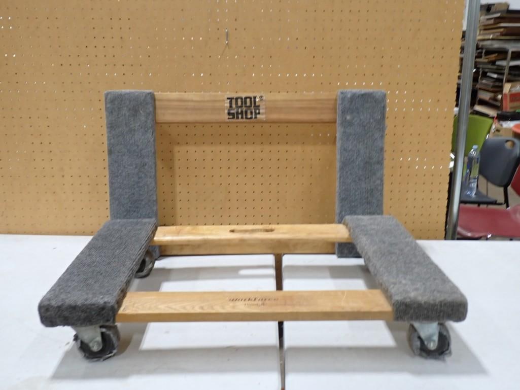 Two Carpeted Moving Dollys including Tool Shop and Workforce: Two Carpeted Moving Dollys including Tool Shop and Workforce. All pictures are considered part of the description and should be examined carefully by bidders. Live Auctioneers is now offer
