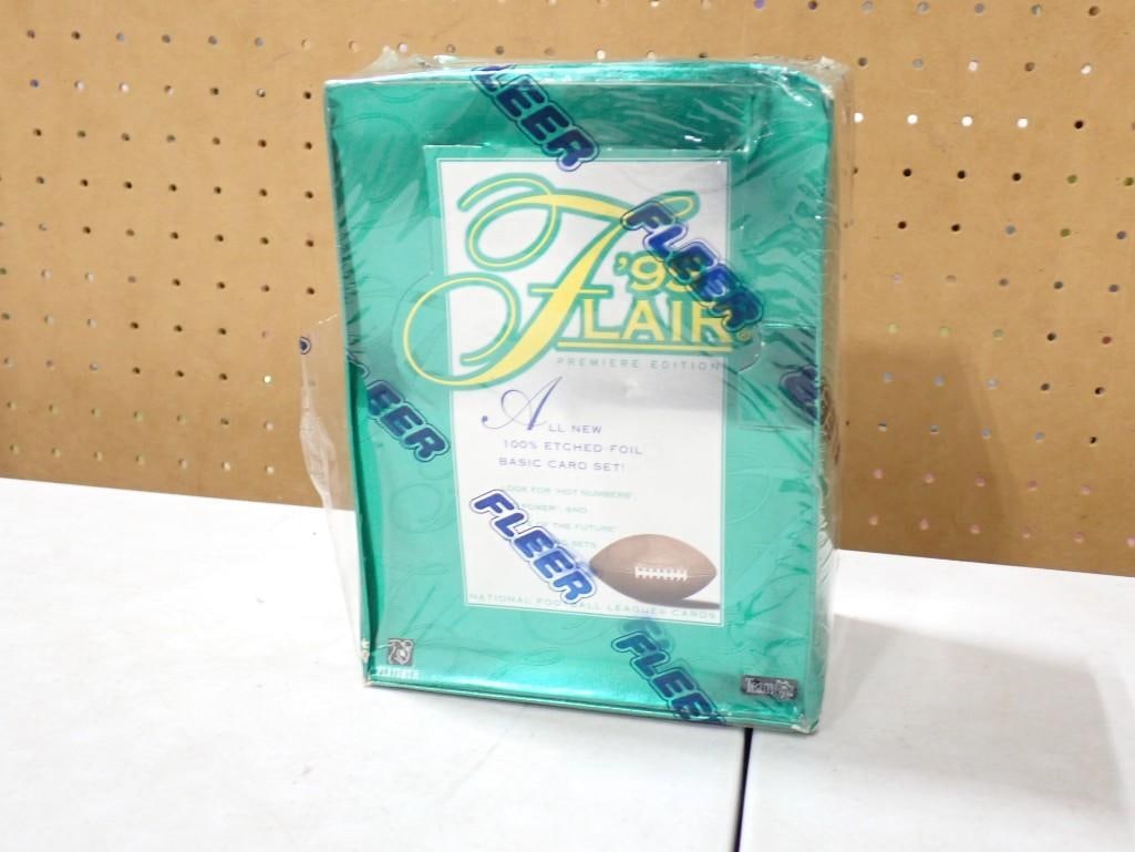 Sealed Box of 1995 Flair Etched Foil Football Card Set: Sealed Box of 1995 Flair Etched Foil Football Card Set - cellophane has a tear, but it doesn't look like it's ever been opened. All pictures are considered part of the description and should b