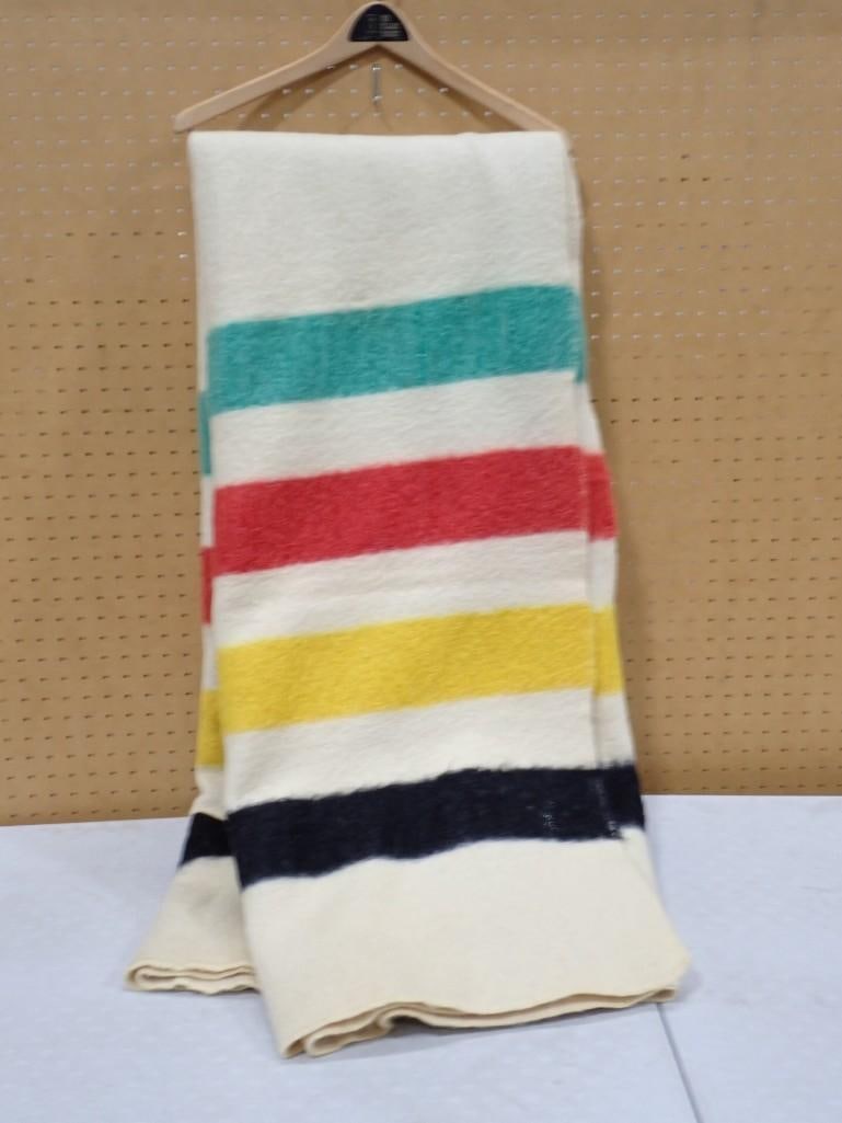 Hudson's Bay Point Wool Blanket Measures roughly 72x80" (1 of 5)
