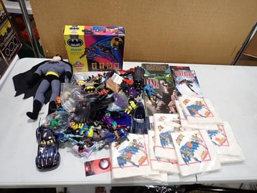 Batman Lot incl Action Figures, Accessories, Plush, Books, Play-Doh Playset, etc