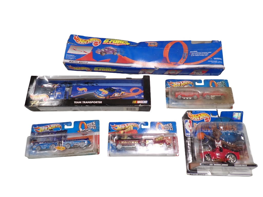 Hot Wheels Lot New in Package incl Team Transporter, Anniversary Edition G-Force, Michael Jordan NBA (1 of 5)