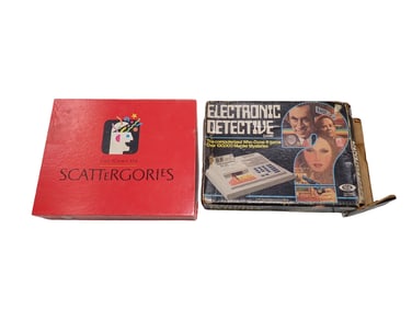 Vintage Ideal Electronic Detective Game and Scattergories Game