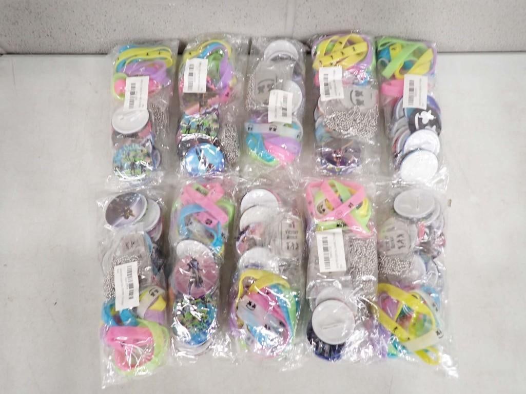 10 Large Packages of Party Favors incl Bracelets, Pins, Etc: Lot of 10 Large Packages of Party Favors incl Bracelets, Pins, Etc All pictures are considered part of the description and should be examined carefully by bidders. Live Auctioneers is now offering Liv