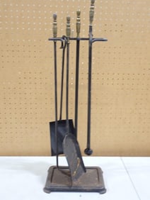 Brass / Metal Fireplace Tools and Stand