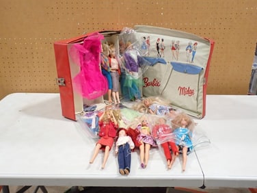 Vintage Barbie Lot including Case, Dolls, Clothes, Accessories, etc.