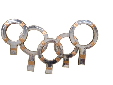 In the Style of Don Friedman or Curtis Jere Mixed Metal Wall Hanging / Sculpture