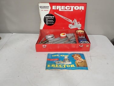 Vintage Gilbert Erector Set with Instruction Manual. Comes with everything as shown