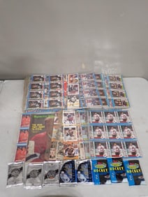 Lot of Assorted Hall of Fame Hockey Cards, packs of Cards, Bobby Hull Sports Illustrated, etc.