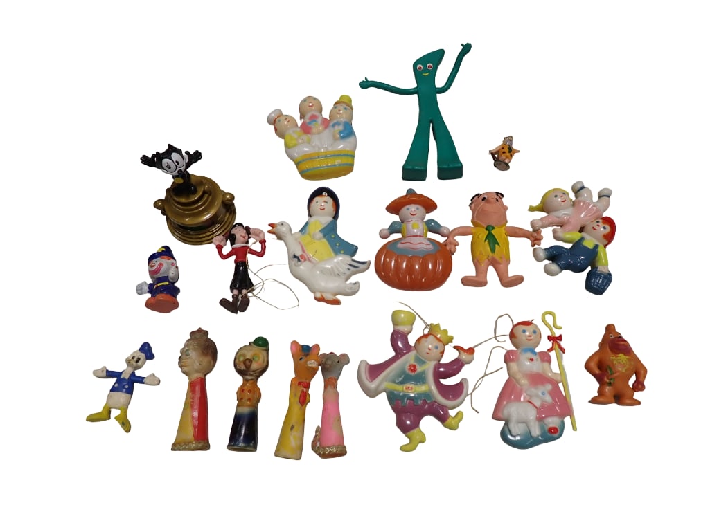 Vintage Small Toys and Figures incl Fred Flintstone, Olive Oyl, Donald Duck, Felix the Cat, Gumby, e (1 of 7)