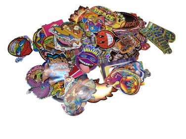 Lot of Stickers incl Iridescent, Emojis, etc. Probably from a Vending Machine