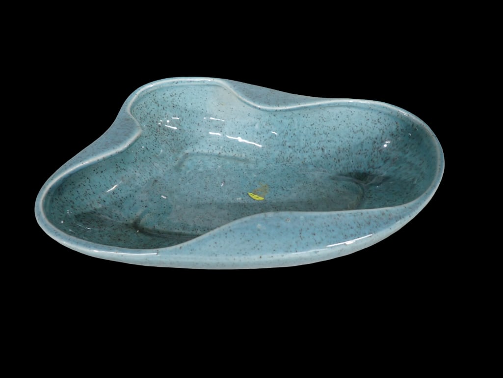 Vintage Red Wing Pottery 899 MCM Mid Century Mod Aqua Speckled Dish or Ashtray (1 of 6)