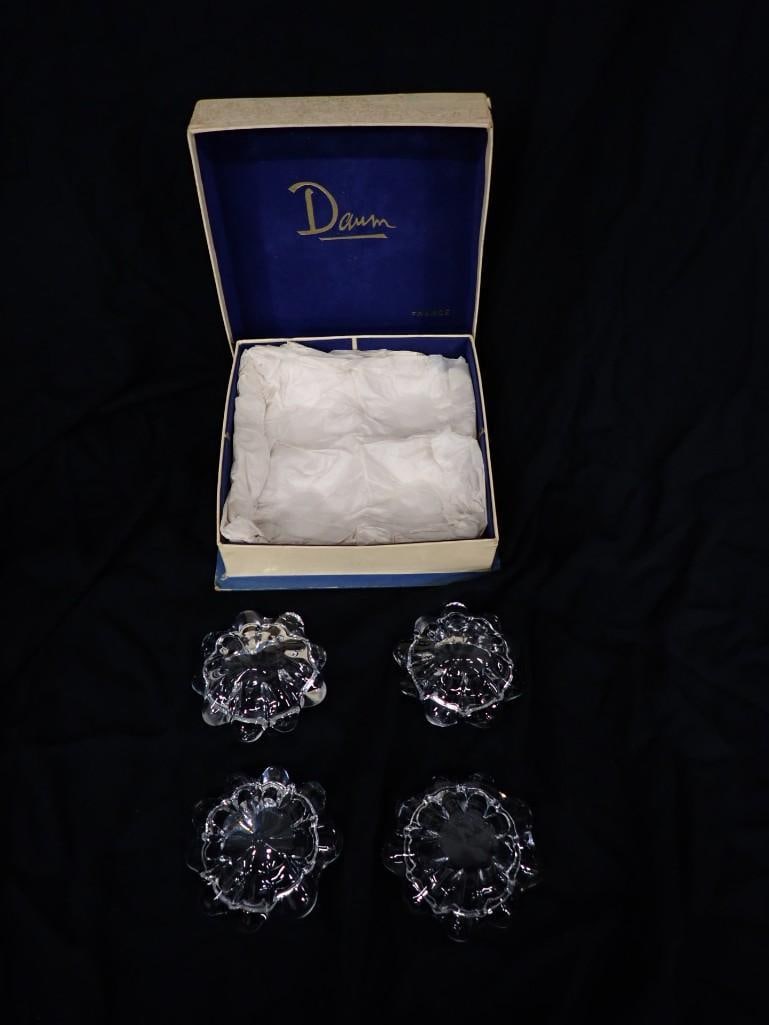 Set of 4 Daum Crystal Salt Cellars Made in France in the Original Box (1 of 10)