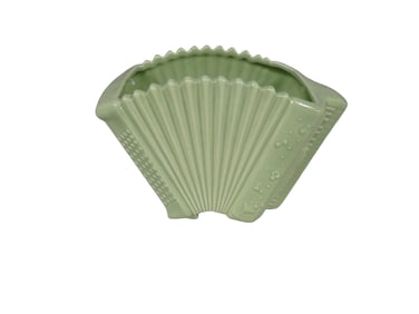 Vintage Ceramic Lawrence Welk Accordion Vase or Planter Green